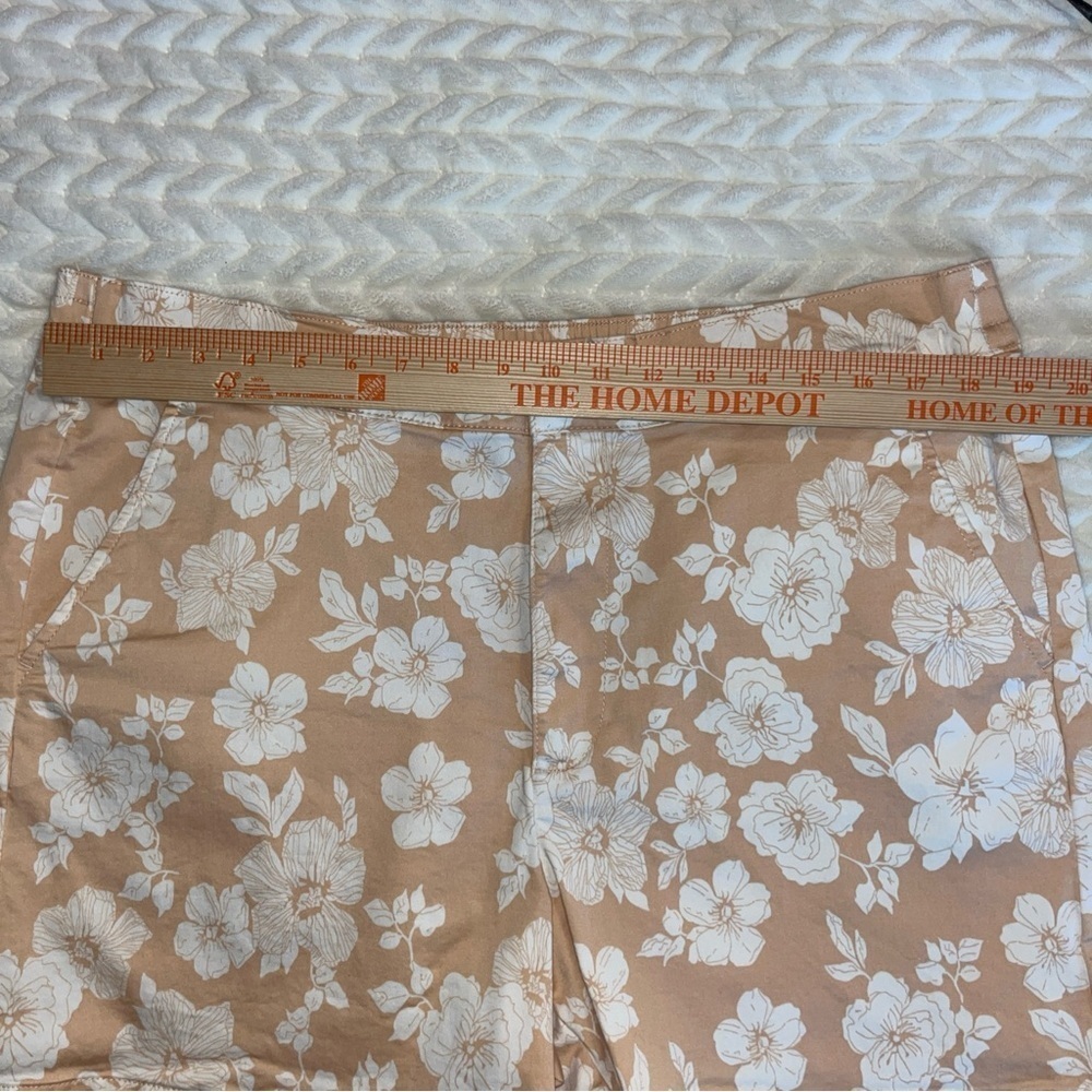Jachs Floral Tan chino Women's Shorts Size XXL pockets - Picture 8 of 10